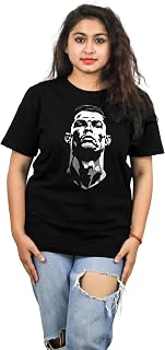 PANDA TOWN - Unisex Cotton - Cristiano Ronaldo Front and Back Printed- T-Shirt Price In India