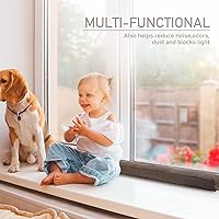 Vista 5 de Tope de corriente de 38" con peso para la parte inferior de puertas y ventanas, protector de corrientes de aire resistente a prueba de sonido