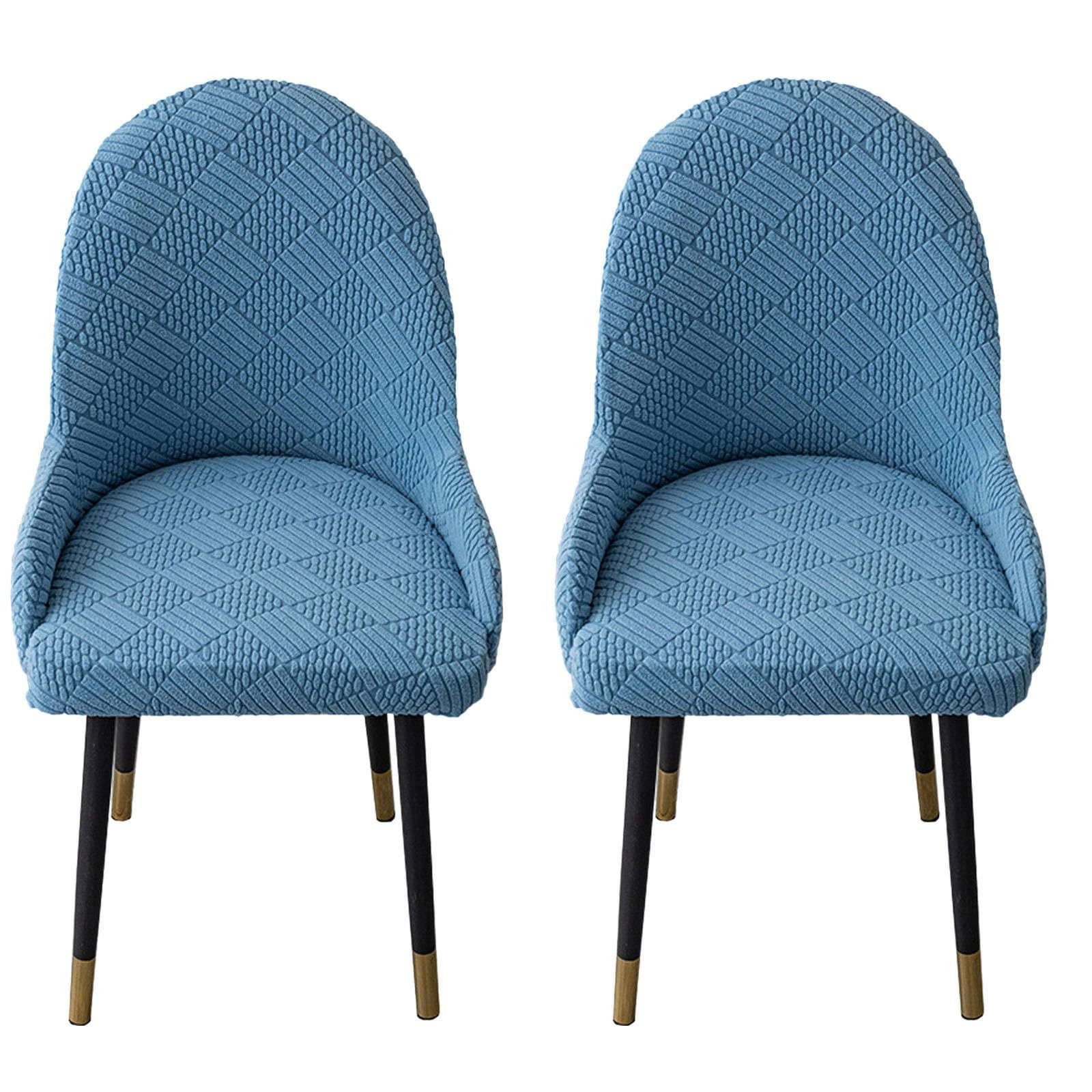 ZRCYXDW Fundas Sillas De Comedor Elasticas, Comedor Sillas Cubiertas con Brazos Respaldo con Reposabrazos Extraíble Fundas para Sillas De Comedor Lavable para Comedor-Azul-Pack de 2