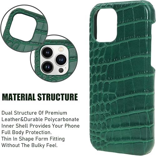 Miniatura 4 de Funda de cuero para iPhone 13 Pro, diseño clásico retro, suave TPU delgado, a prueba de golpes, funda de cuero de diseñador para iPhone 13 Pro, a la
