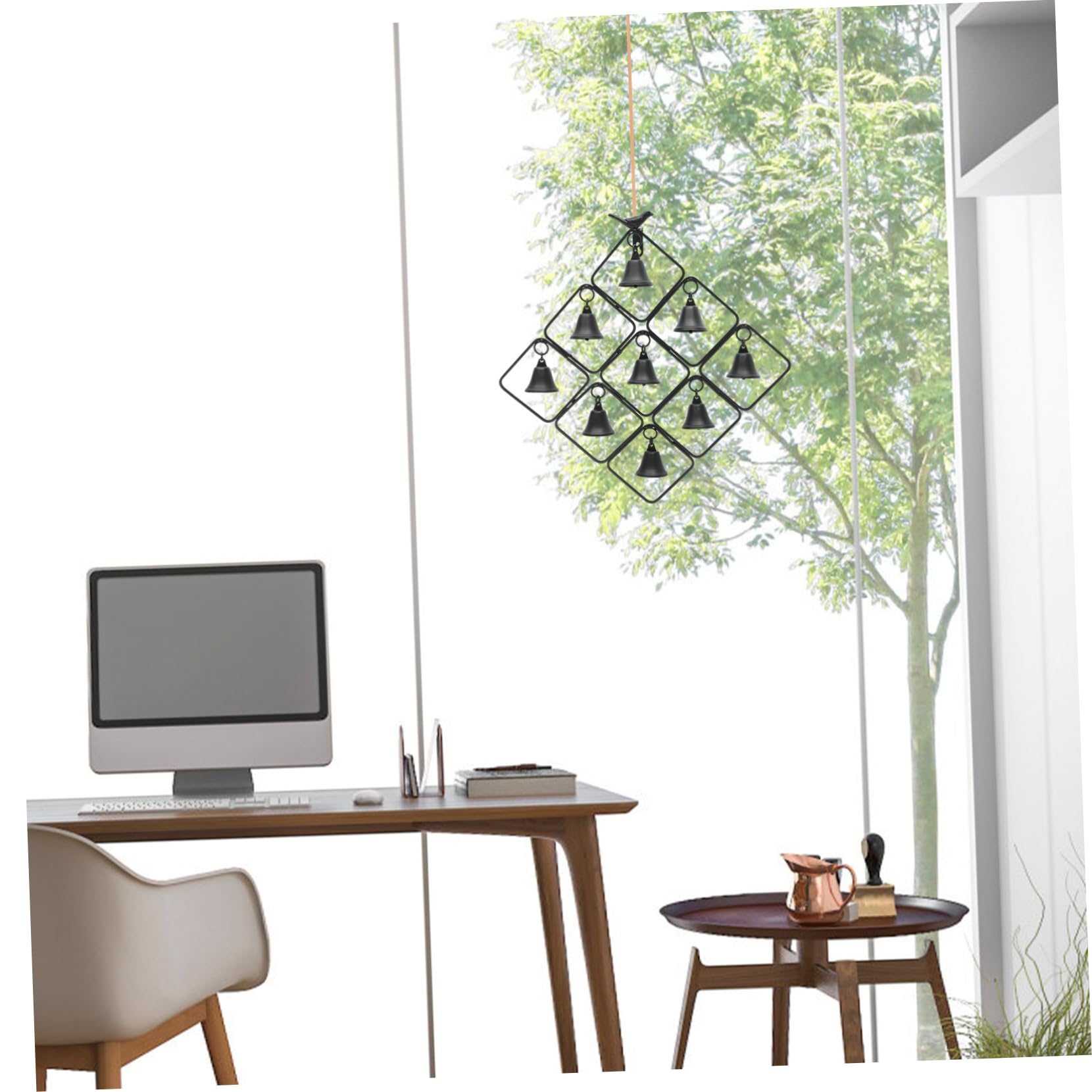 Abaodam Gartenglocke Aus Eisen Windspiel Für Außenbereich Metall-Windspiel Mit Anhänger Garten-Dekoration Innenhof-Accessoire Flexibel Einsetzbar Klarer Klang Im Wind