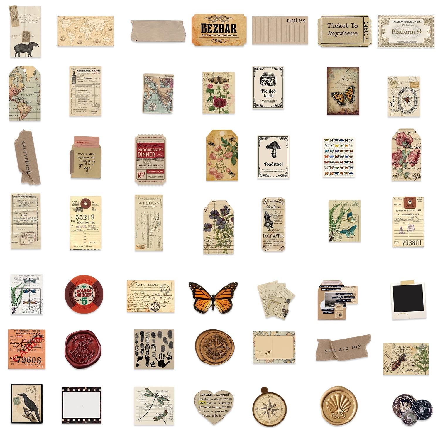 50 Pcs Retro Archives Stickers for Kids Teens Adults Boys Girls Gift,Stickers Pack for Laptop,Skateboard,Luggage,Car,Bike - Image 3