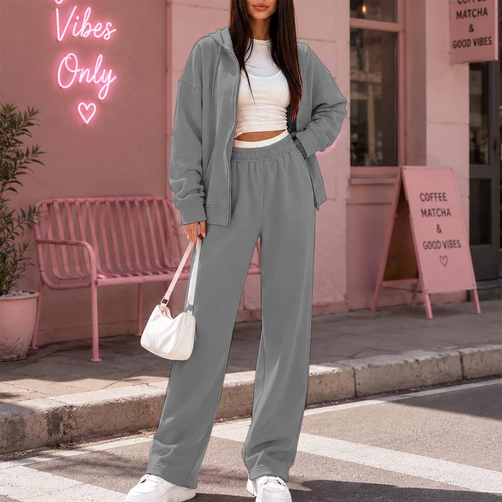 Chándal Mujer Baggy Los Angeles S-3XL, sudadera con capucha y cremallera