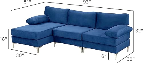 Miniatura 160 de Sofá modular moderno en forma de L, con diván extra ancho y patas doradas Gris,Negro -,Verde,Naranja,Gris oscuro,marino,Púrpura