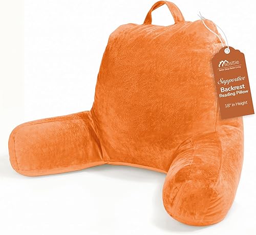 Miniatura 47 de Sasttie Almohadas de lectura, 25 pulgadas, para sentarse en la cama, terciopelo, jumbo, respaldo alto XL, apoyo de espalda para sofá y piso,
