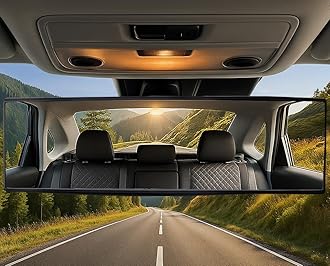 ICBEAMER 11.8" 300mm Easy Clip On Wide Angle Panoramic Blind Spot Fit Auto Interior Rearview Mirror Convex Clear Surface