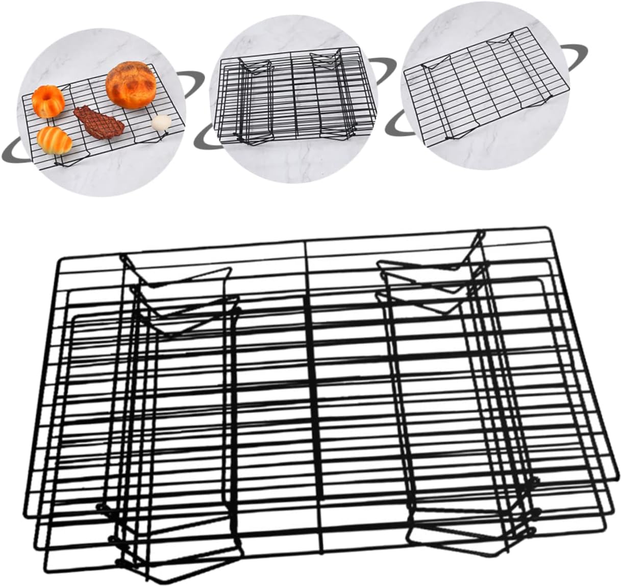 Barbecue Grill Layers Portable Camping Grate for Outdoor Cooking Folding Bbq Rack for Meat Fish and Vegetables for Picnics and Camping Trips