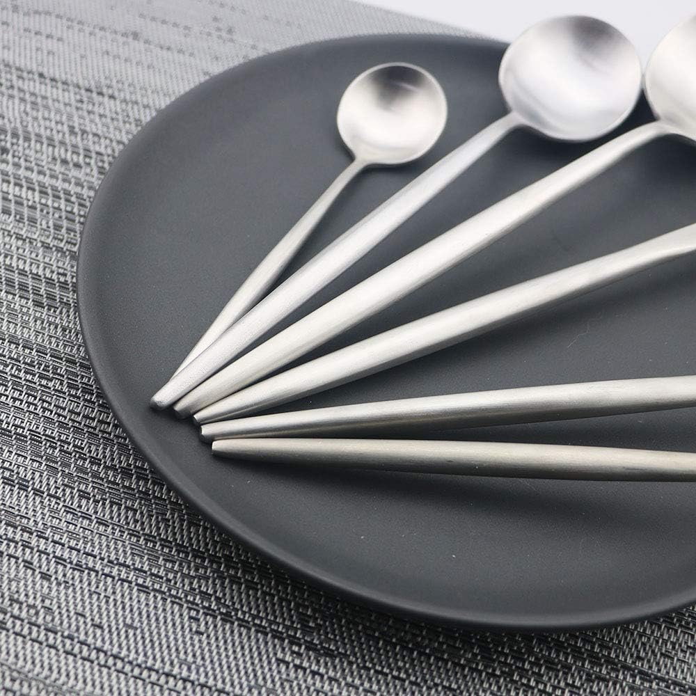 JASHII Luxury Silver Flatware Silverware Sets, 24-pieces Elegant Cute 18/10 Stainless Steel Silverware Set for Eating Home Kitchen Hotel Restaurant, Service Sets for 4 People, Dishwasher Safe…