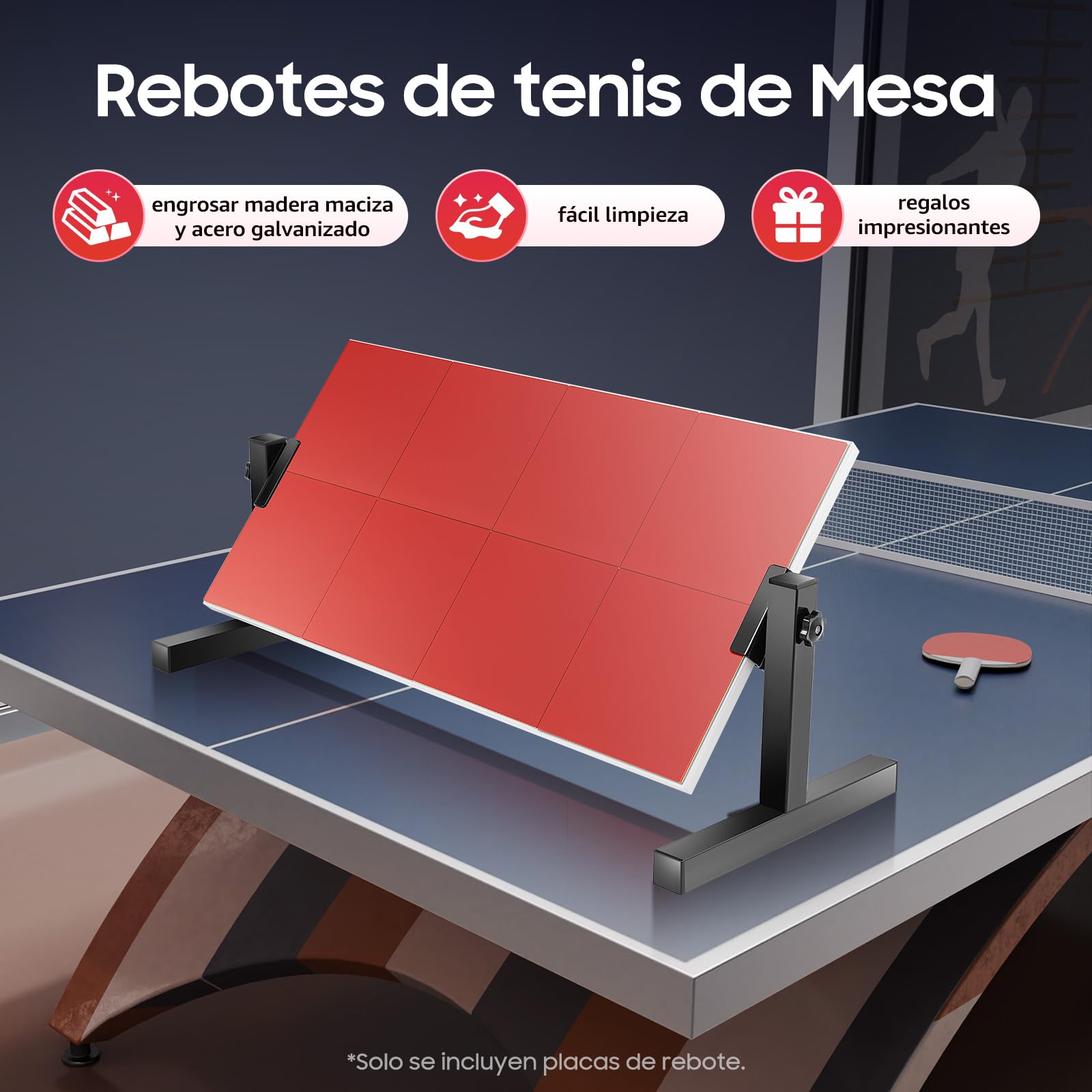 Tabla de Ping Pong para Retorno y Rebote - Mesa Vertical para Casa, Gimnasio, Interior y Exterior