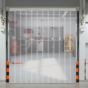 Clear Smooth Plastic Door Strip Curtain Kit, Waterproof PVC Walk in Freezer Shutter Gate Door Curtain, Transparent Vertical Blind Slat Curtain,5.91 * 6.89 ft