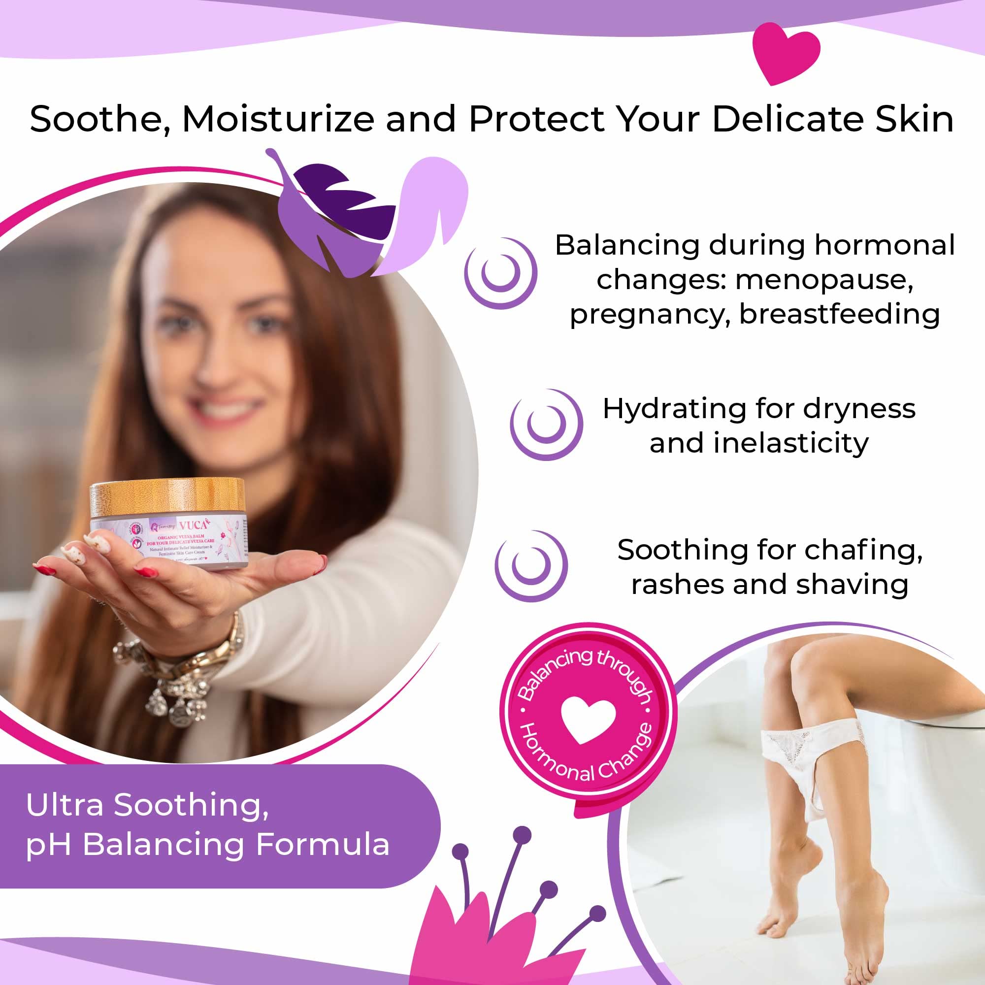 Vulva Balm (Rose & Mint, 2oz + 0.5oz) – All-in-One Organic Vaginal Moisturizer Cream with 11 Botanicals – Natural, Travel-size Vaginal Itch Cream – Hydrates & Soothes Redness, Dryness & Irritation