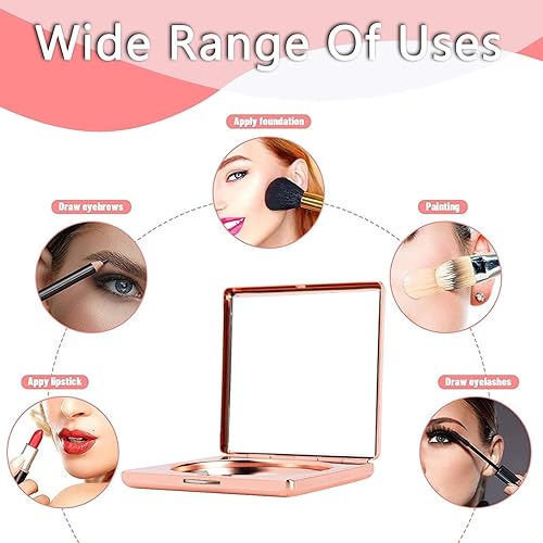 Miniatura 5 de HAPUTDY Mini espejo de maquillaje elegante portátil 1X2X aumento rosa
