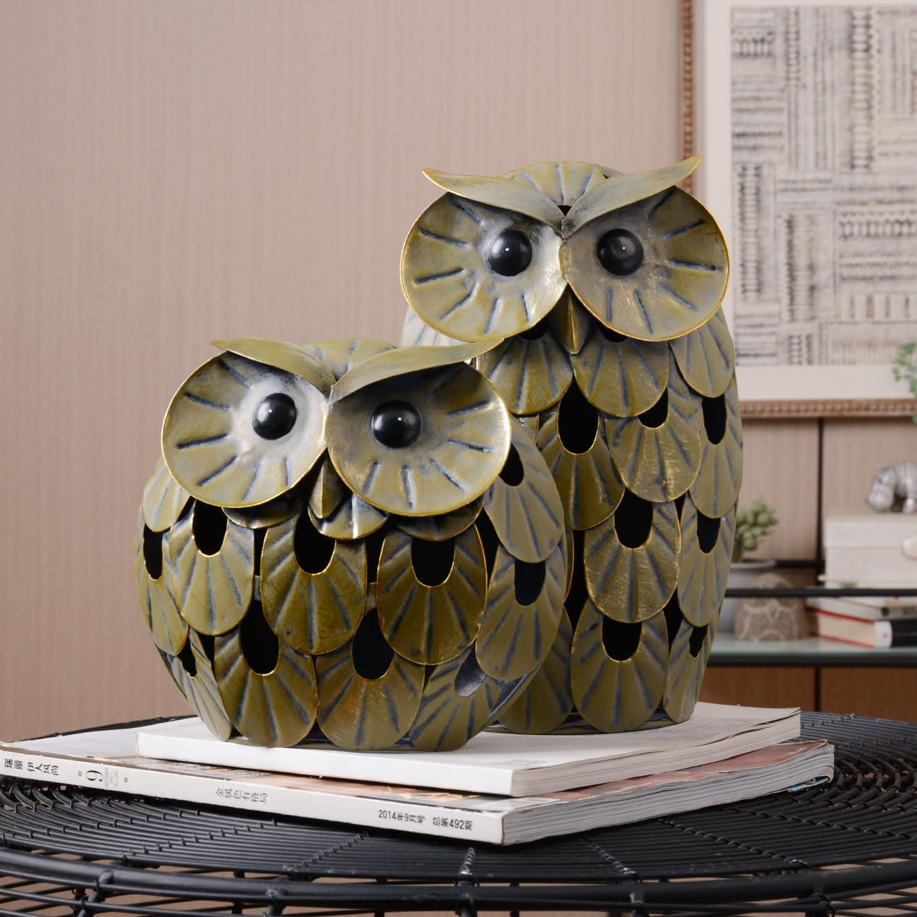Búho Escultura Figura Animal Estatua Moderno Arte Decoración 24cm