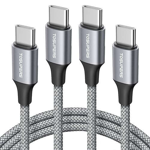 Cable USB C a USB C 3 pies paquete de 2 carga rápida de 60 W cable de carga PD tipo C trenzado para Samsung Galaxy S22 S21 S20 FE Note 20 Ultra Plus