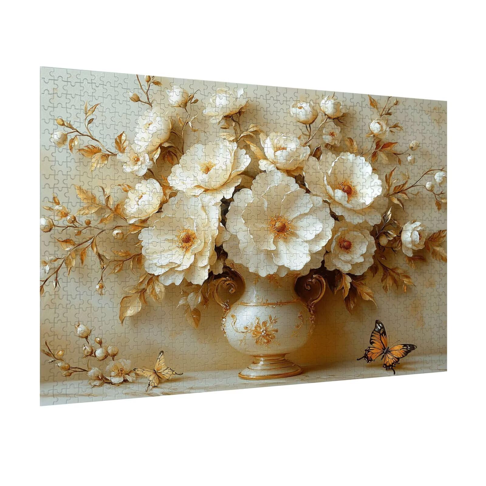 Puzzle 1500 elementów dla dorosłych, 3D, kwiaty, drewniane puzzle, N-291