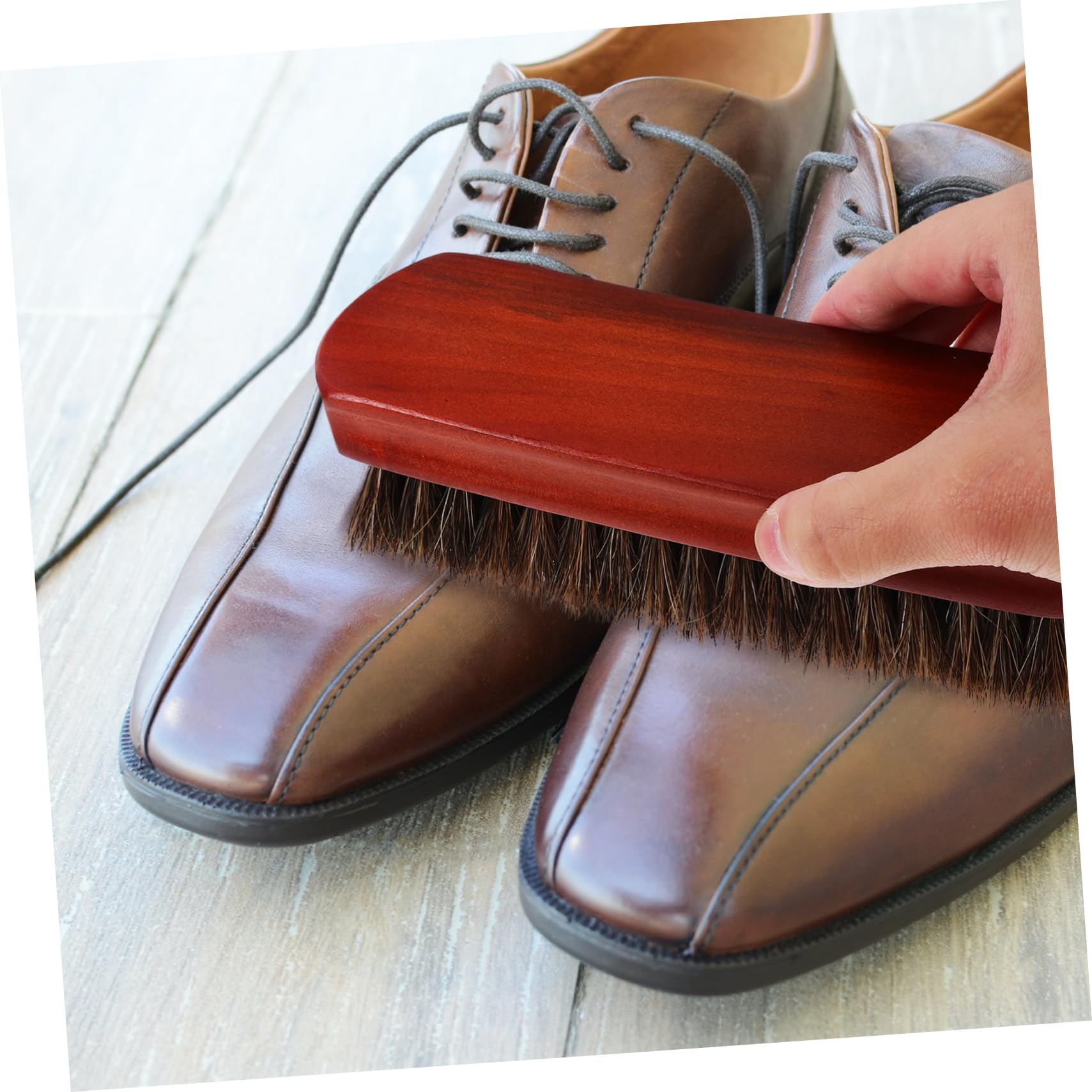 VALICLUD 3piezas Cepillo De Limpieza De Zapatos De Madera Cerdas De Crin De Caballo Herramienta Práctica para Pulido para Calzado y Accesorios