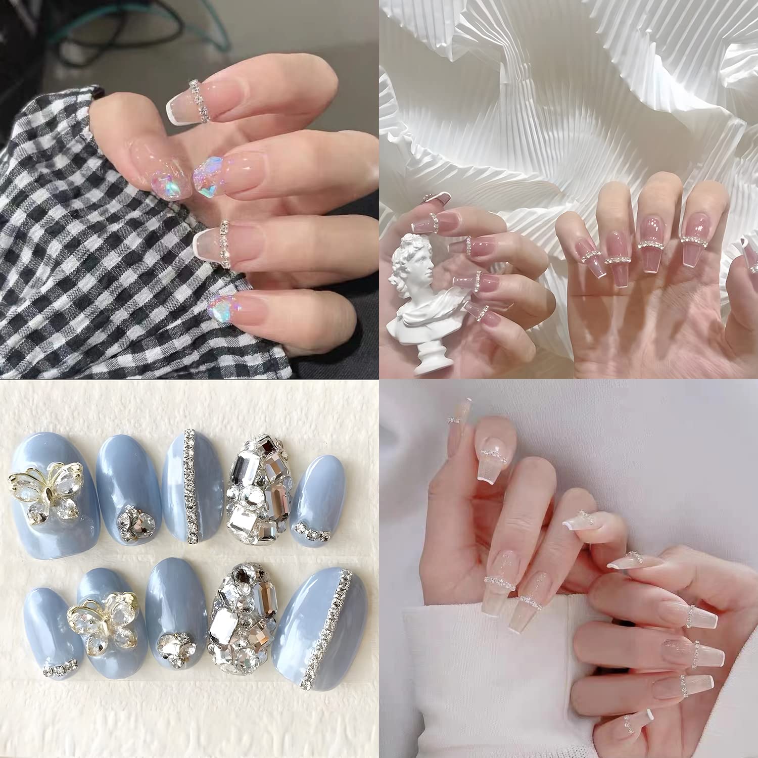 Amazon | Coollooda ネイルパーツ チェーン 25cm ラインストーン