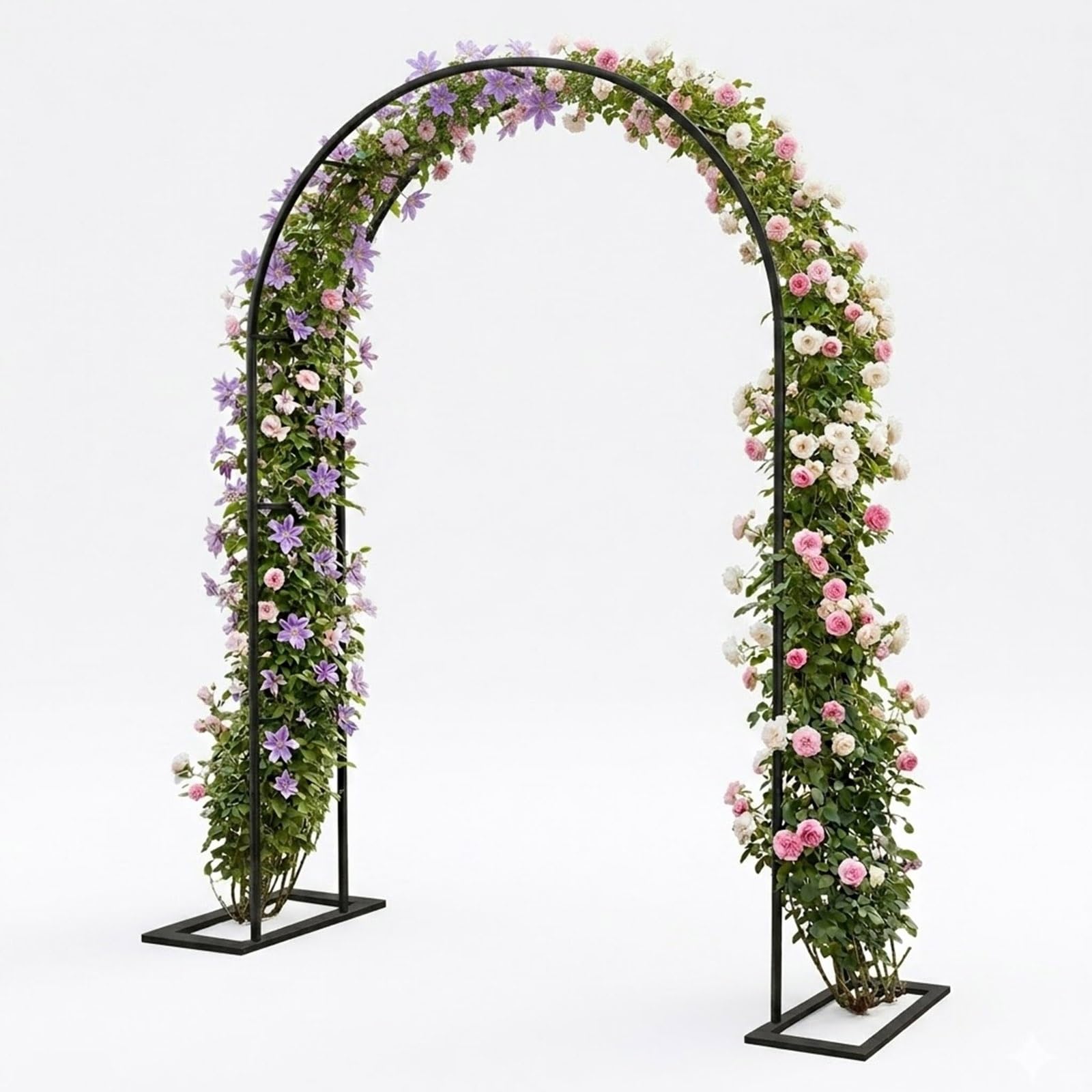 Arco de metal resistente para trepadoras que estabiliza tus plantas