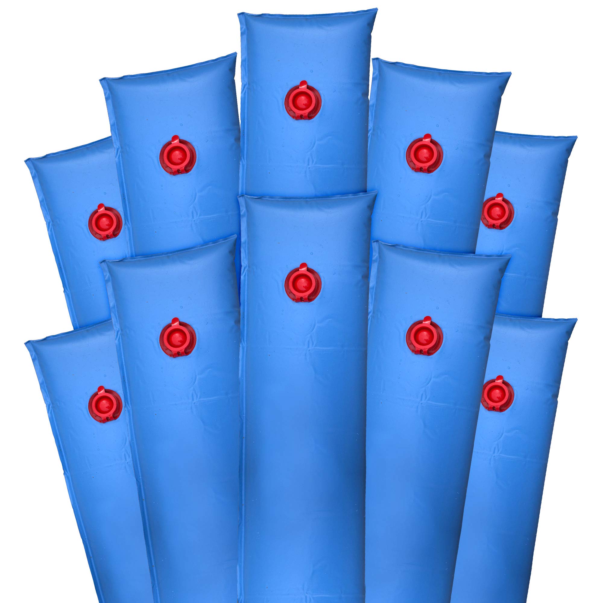 pool mate 1-3810-20-10 20 gauge 10-foot single chamber winter water bag for swimming pool covers, 10-pack, blue