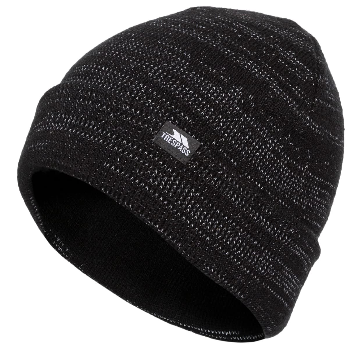 Trespass  Reflective Double Layer Beanie Hat Crackle Black