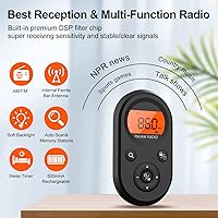 Vista 6 de Auriculares de radio FM X5 + MI01 Radio de bolsillo portátil AM FM