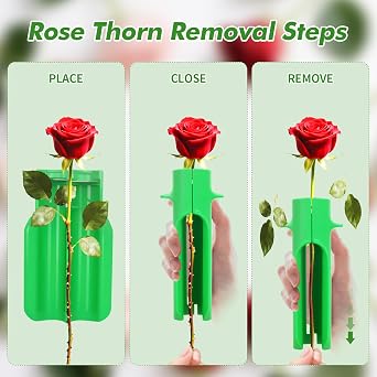 Rose Thorn Stripper Tool Thorn Remover for Roses, Flower Leaf Stripper, Rose Cutter Cleaner Stem Green to Removal Leaf