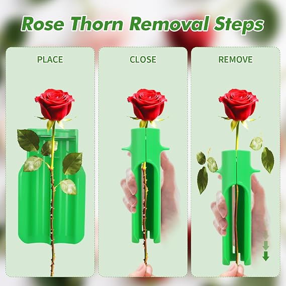 Rose Thorn Stripper Tool Thorn Remover for Roses, Flower Leaf Stripper, Rose Cutter Cleaner Stem Green to Removal Leaf