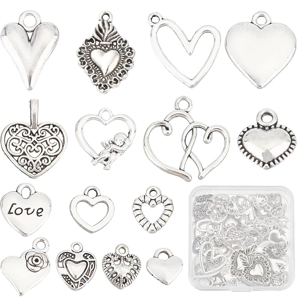 Evite la falta de stock con dijes de corazón SUNNYCLUE kit de abalorios variados para bisutería