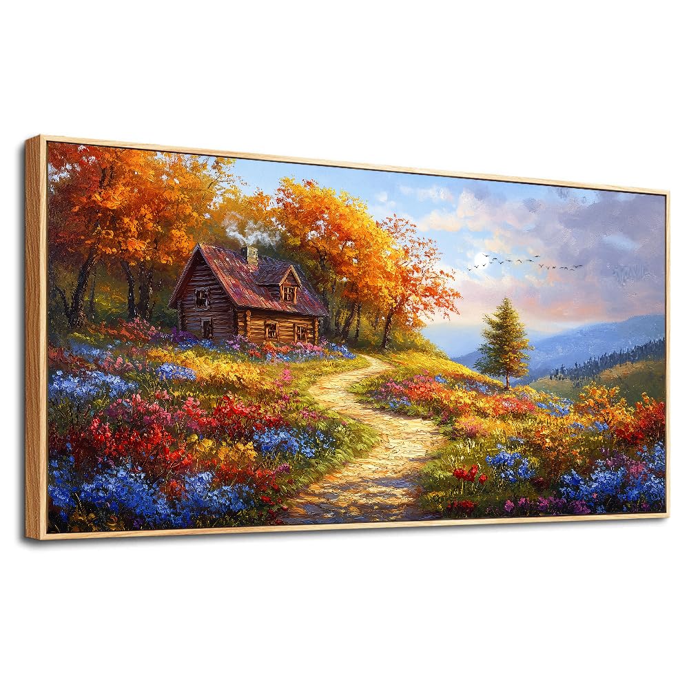 ZUITINGHUA Wood Framed Large Wall Art For Bedroom Canvas Wall Decor For Living Room Office Decoration Field landscape Wall Pictures Artwork Autumn