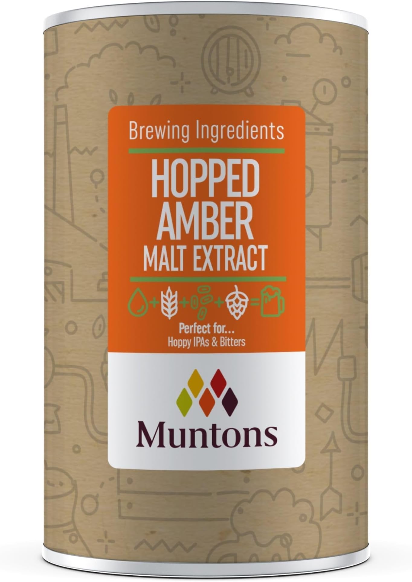 Muntons Brewing Ingredients - Malt Extract Hopped Amber - Elevate Your Brewing with Balanced Bitterness (1.5 kg | 3.3 lb)
