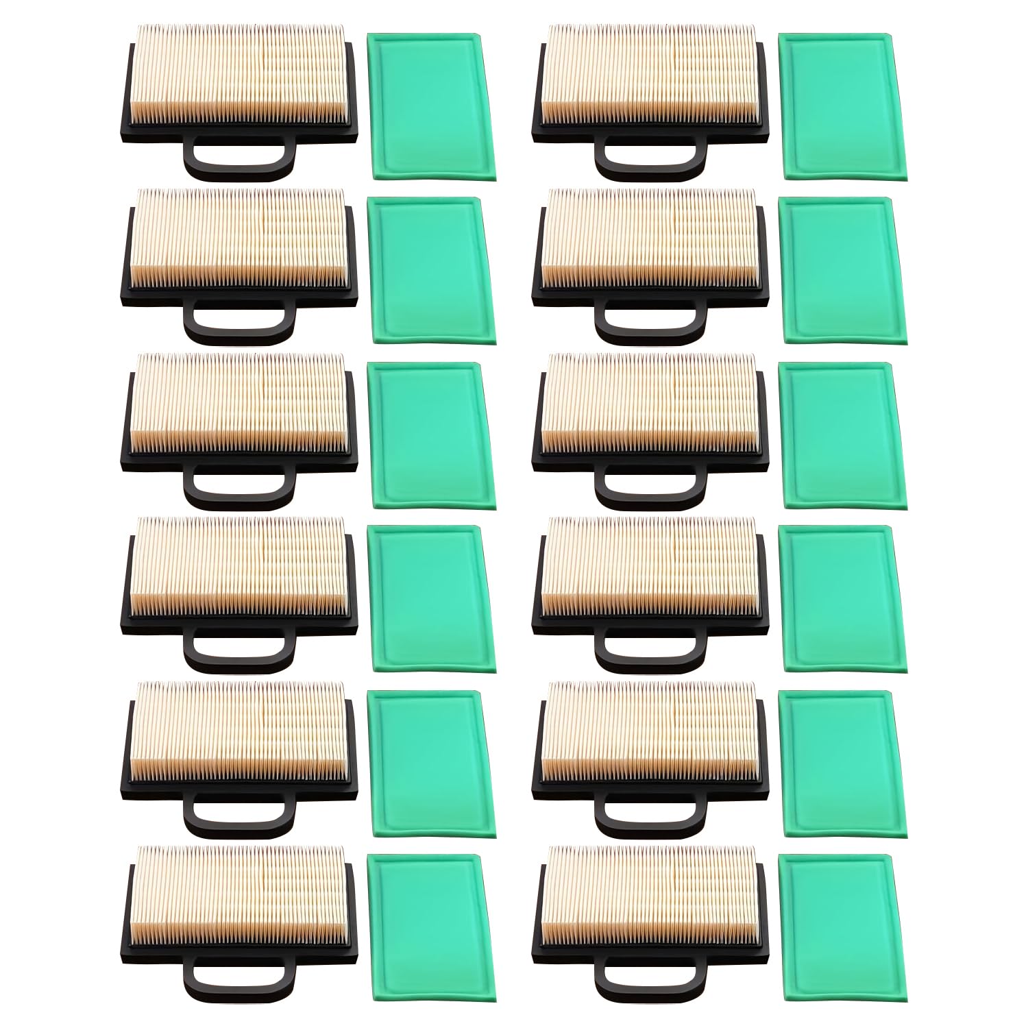 499486 499486S - 12 filtros de aire compatibles con cortacésped John Deere Riding L118 L120 LA135 D140 L111 compatible con motor Intek V-Twins 18-26HP