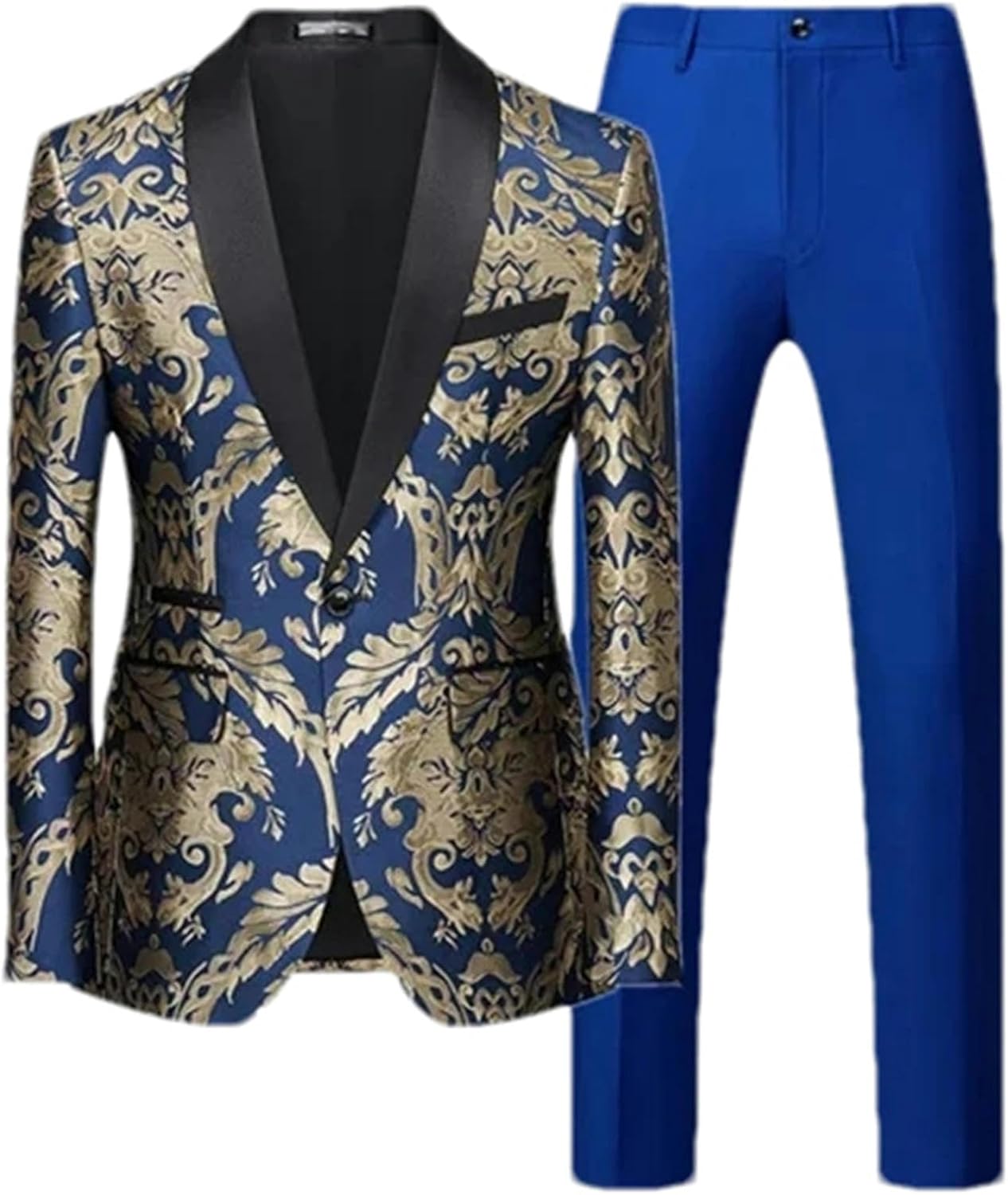 Men Singer Party Stage Suit 2 Piece Black/Blue/Red Men's Business Wedding Prom Party Dress Blazer Jacket and Pants