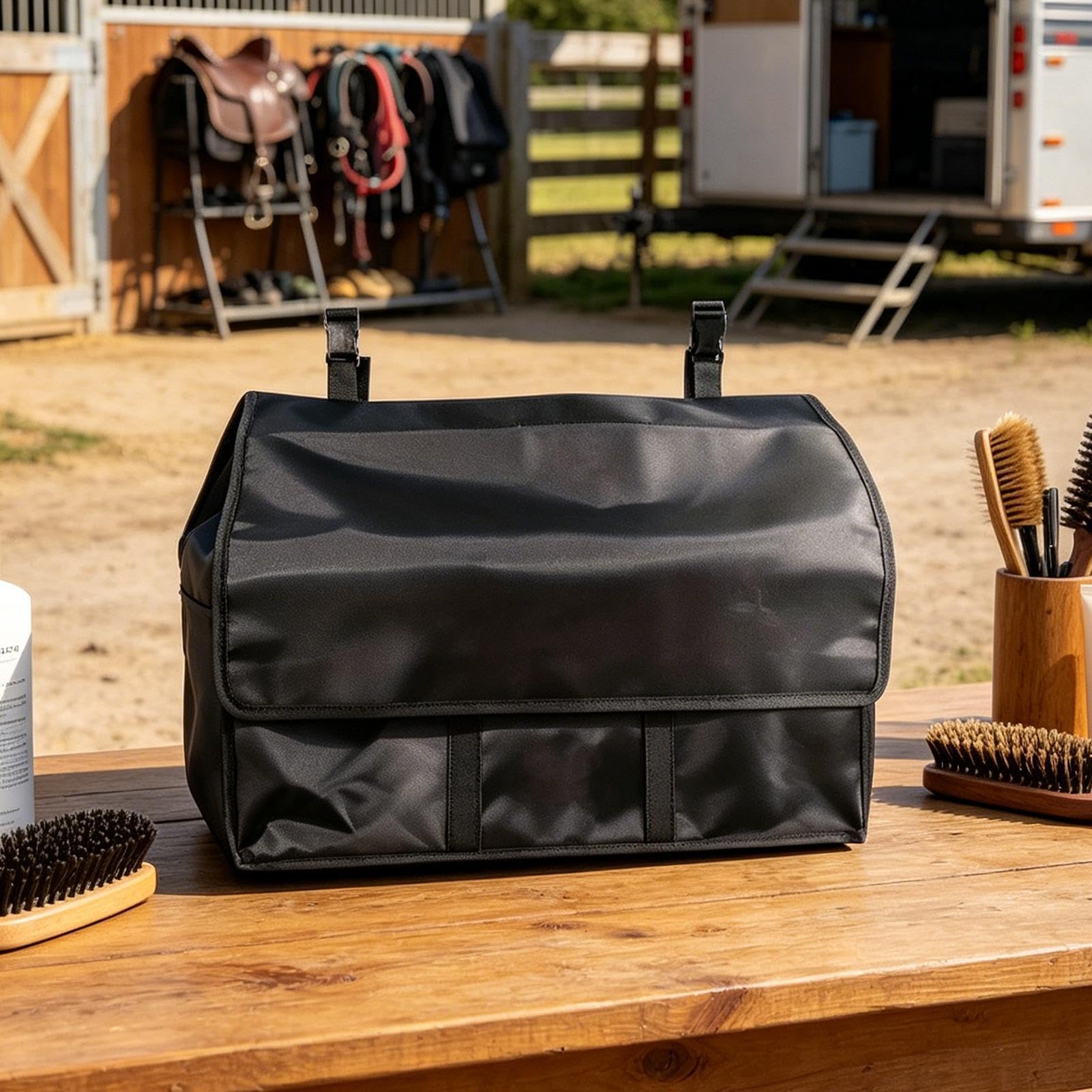 Borsa Frontale da Box - Organizer Impermeabile Leggero e Compatto,Porta Attrezzi per Toelettatura Cavallo | per Scuderia Esterni Interni Fienile Trailers Equitazione Spazzole Forniture