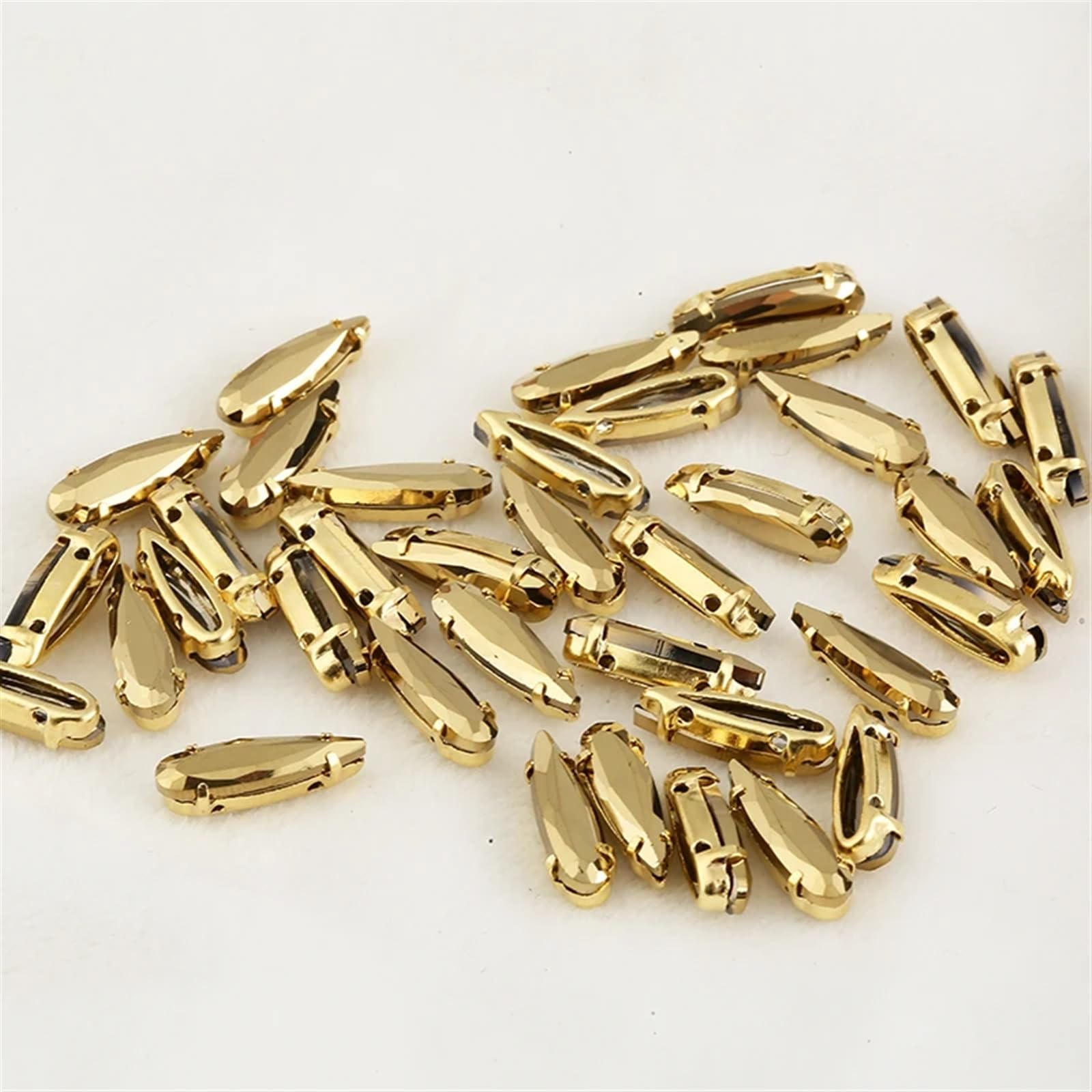 Pedrería para coser cristales de gota 4x15mm multicolor para manualidades y bordados
