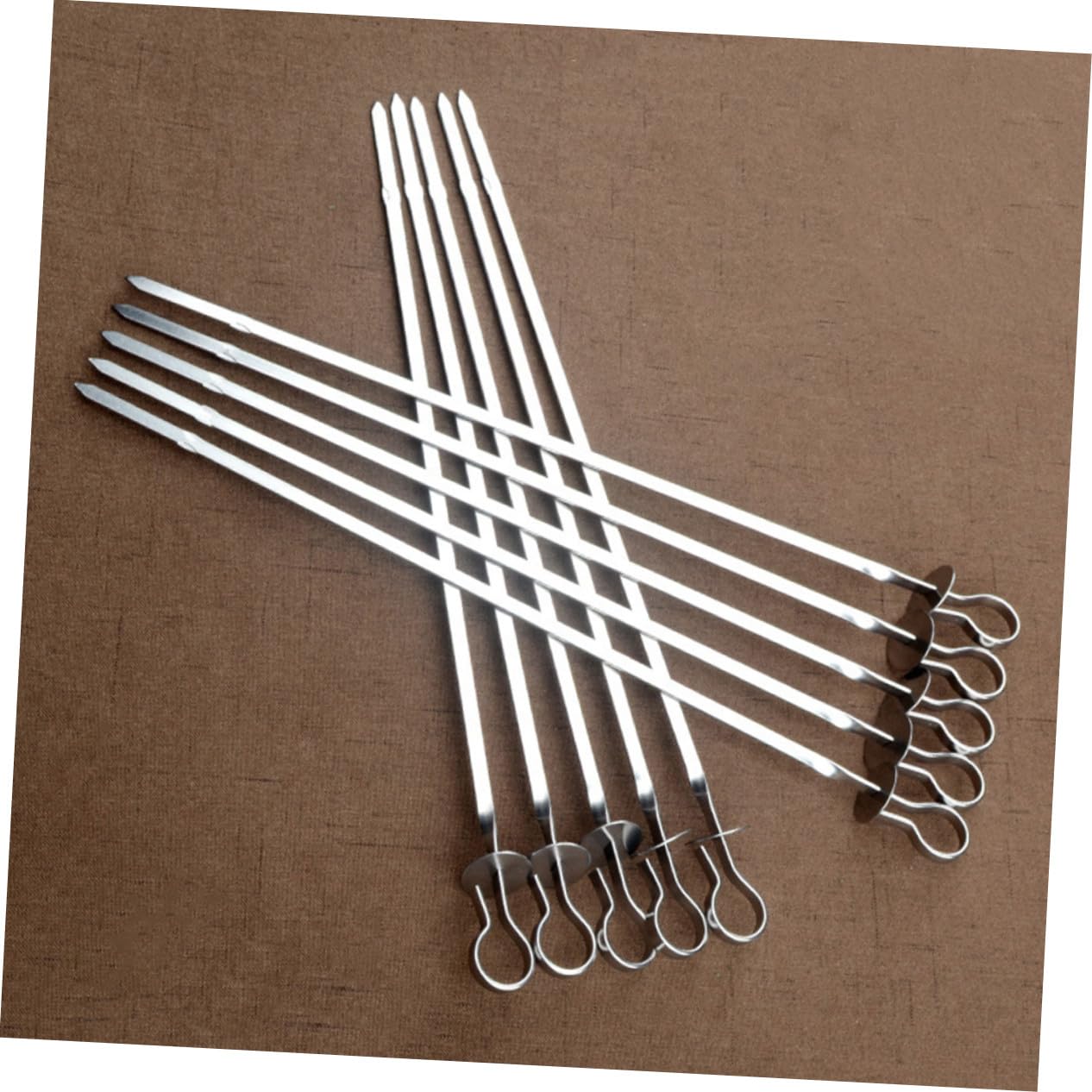 Spiedini Barbecue in Acciaio Inox 20 Pezzi, Piatti, Argento