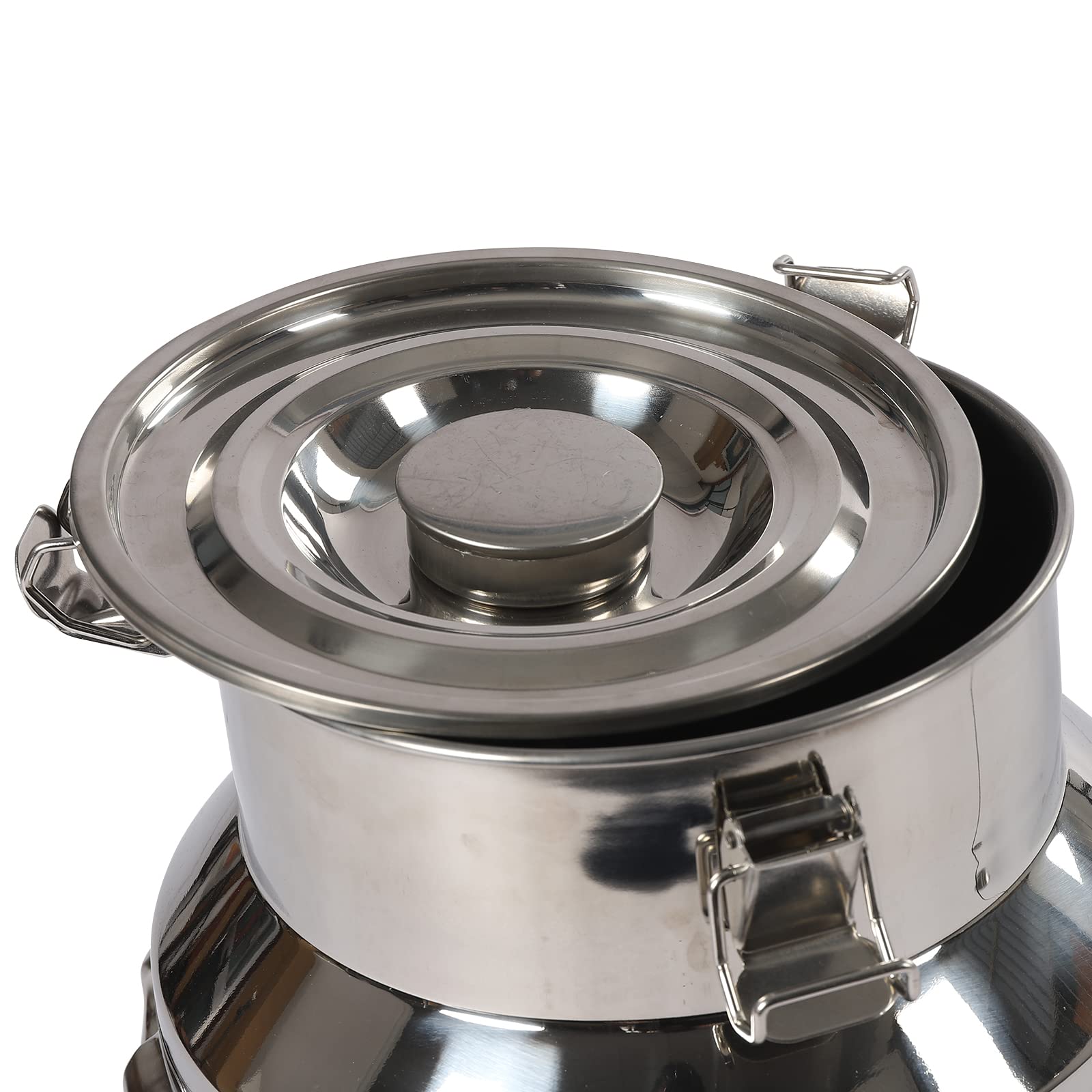 201 Edelstah - Jarra hermética para leche, tapa a prueba de fugas, recipiente de acero inoxidable con junta de silicona, depósito de leche con asa para vino, aceite, zumo (14 L)