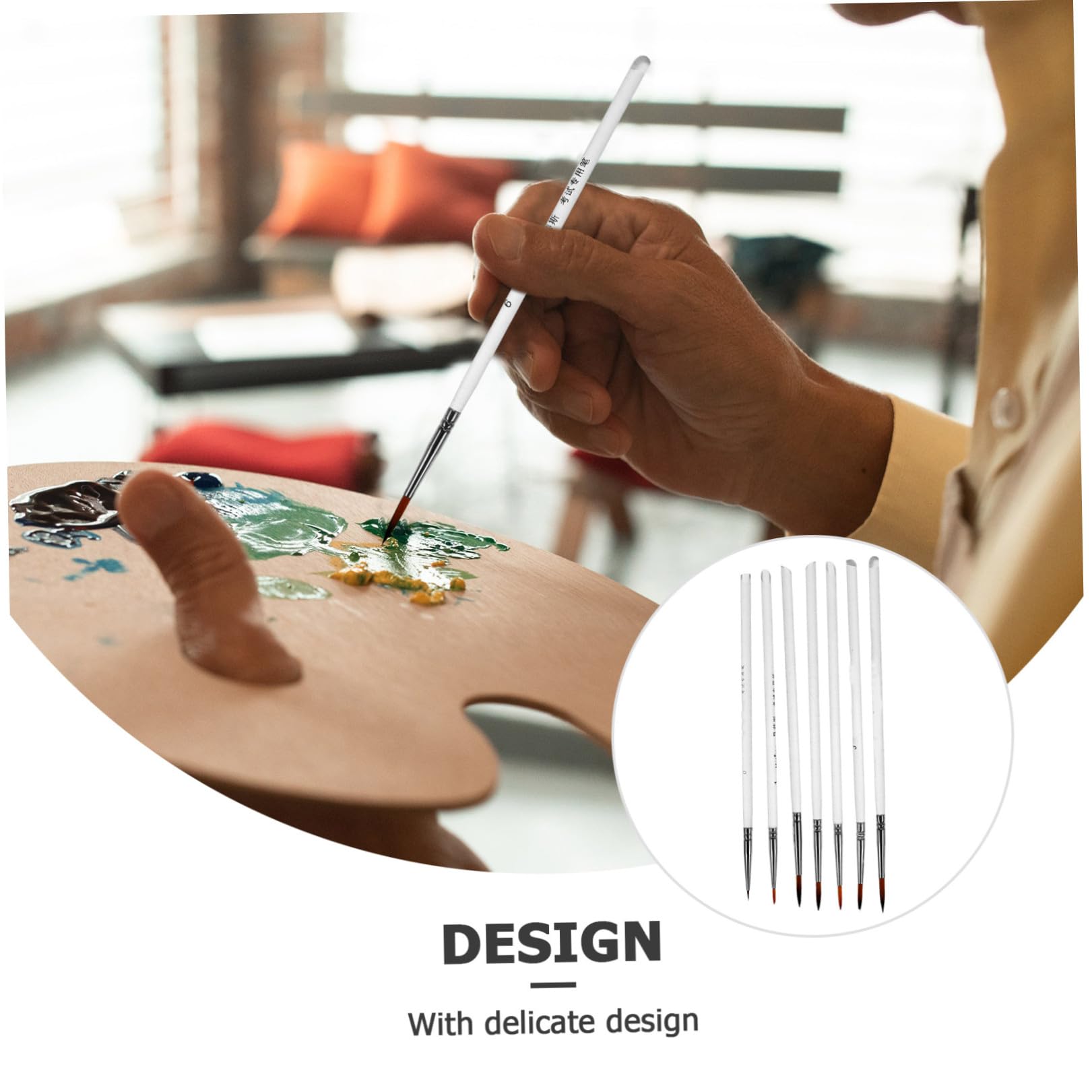 HOMSFOU 44 Piezas Pincel para Detalles Pintar Agua Mini