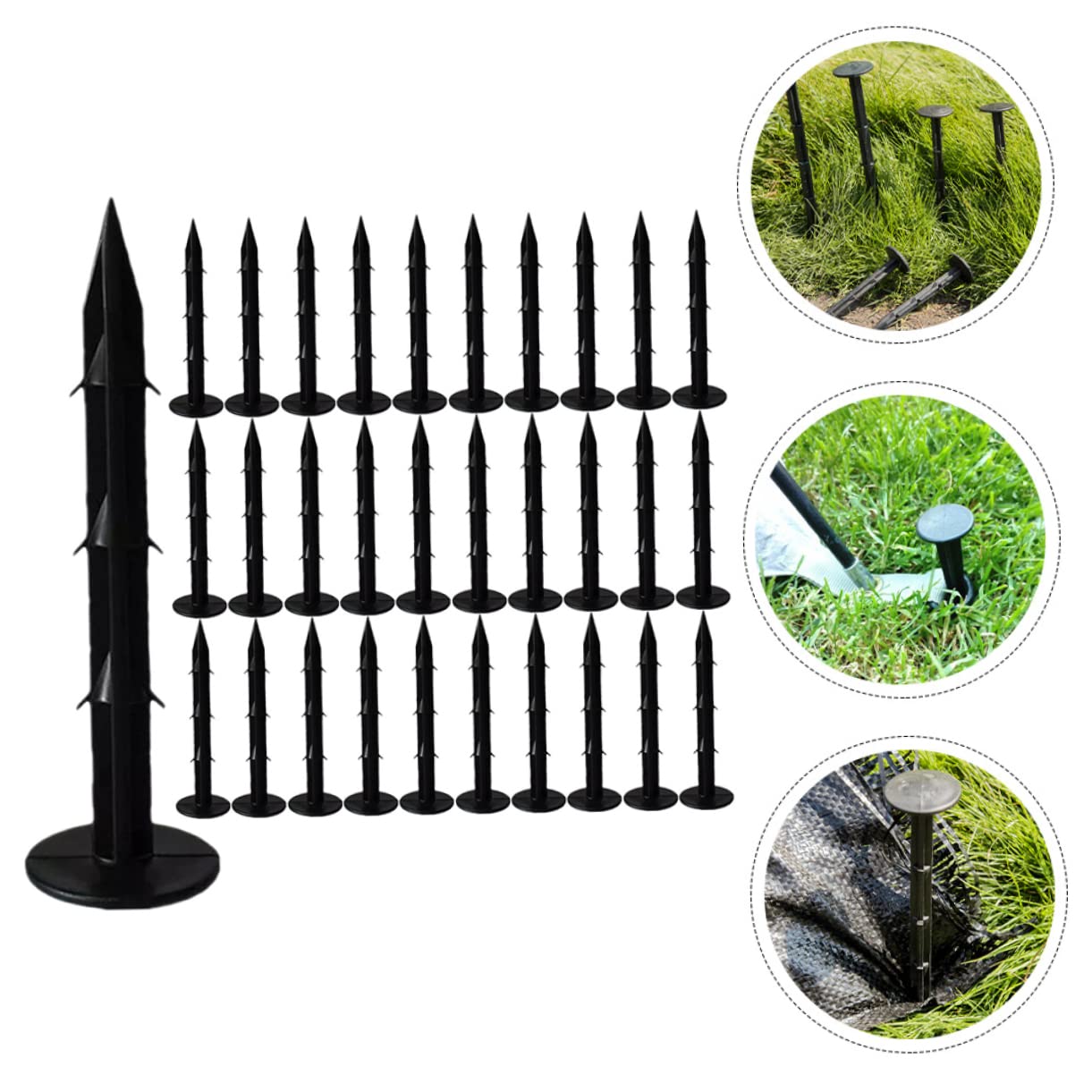 POPETPOP Lot de 100 Piquets De Jardin en Plastique Noir pour Pelouse Bordures De Jardin Piquets De Plantes pour Le Jardinage