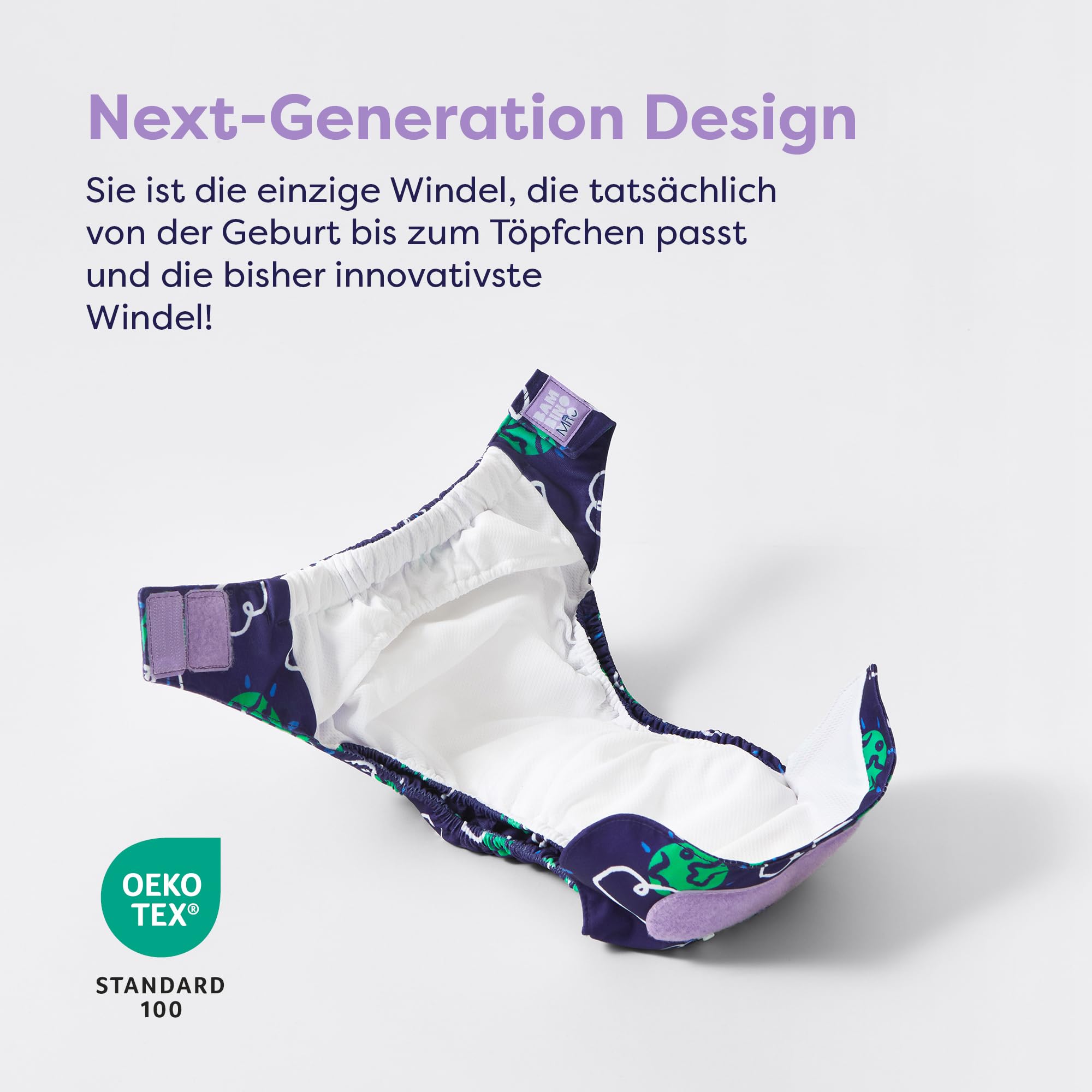 Bambino Mio, wiederverwendbare Windeln im Set - Probier's Mal Box, 5 x Stoffwindeln, 100 x Windelvlies, Laut