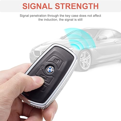 Miniatura 8 de SHANGHONG Funda para llavero BMW, de piel auténtica, compatible con BMW serie 2, 5, 6, 7, X1, X2, X3, X5, X6 (versión A, negro)