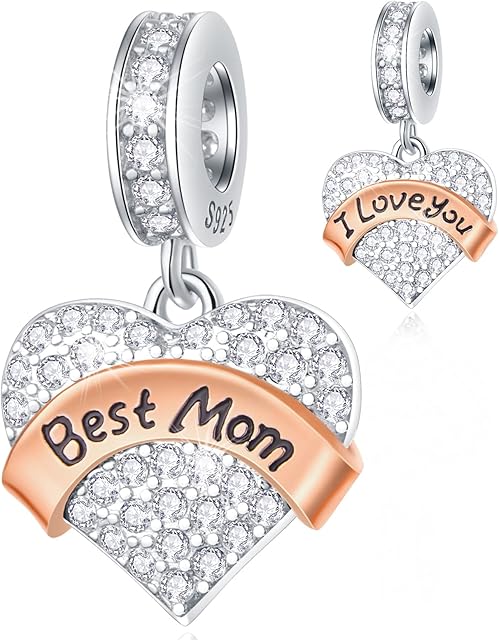 Family Charms, 925 Sterling Silver Mother Father Daughter Son Sister,Godmother Goddaughter Nana,Husband Wife,Aunt,Faith,Best Friends,I Love You Heart Pendant,fit for Birthday/European DIY Bracelet