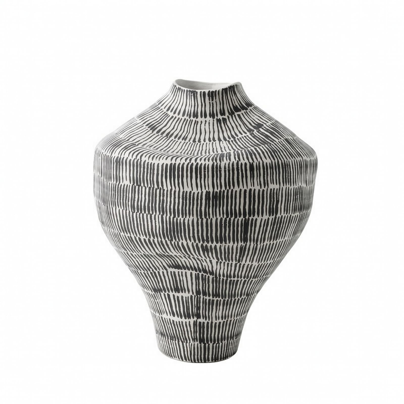 Jarrón Cerámica con Cuello Estrecho Pintado a Mano Jarrón con Cuello Estrecho Florero Suelo Textura para Eniastas l Diseño, Salón