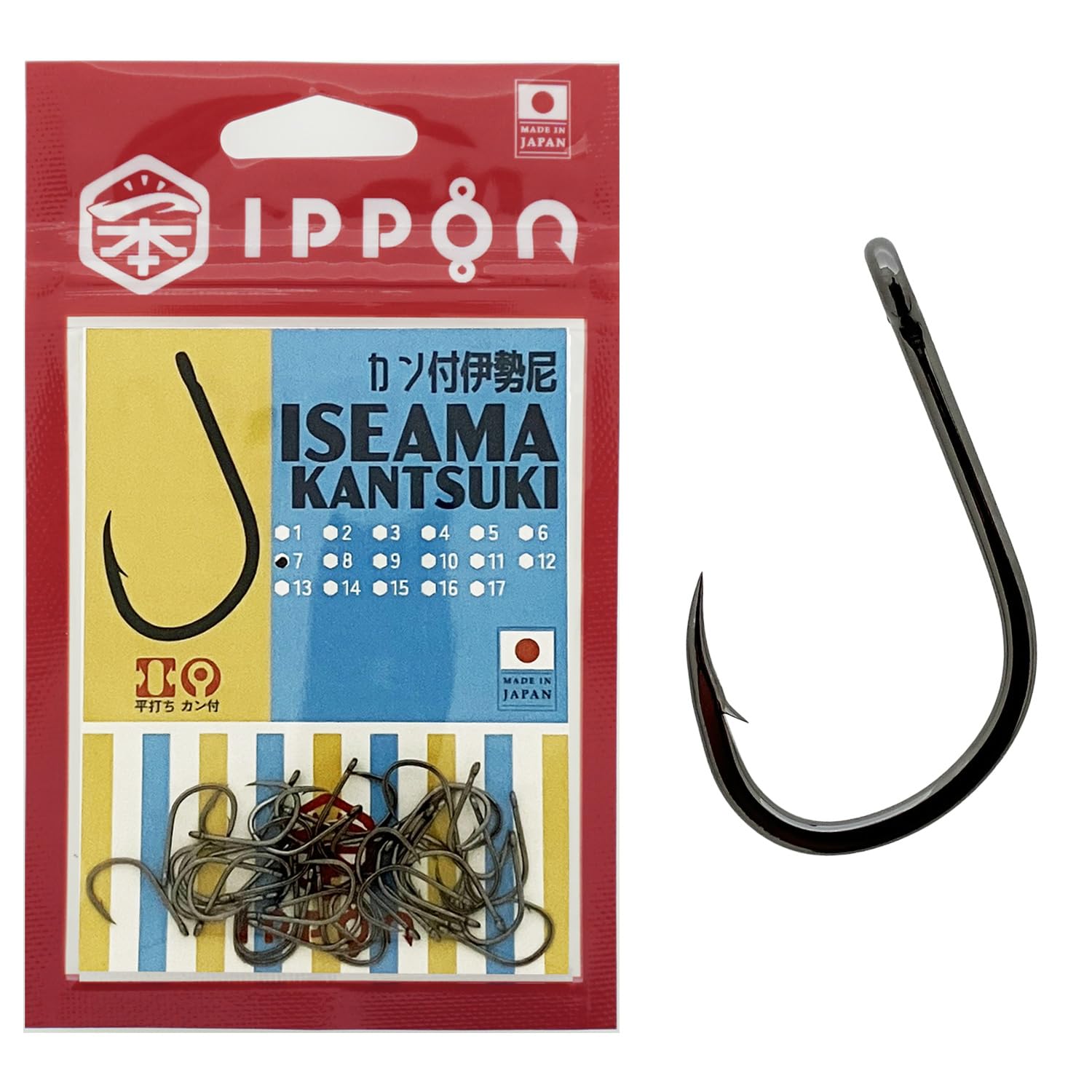 Amazon | IPPON (一本) カン付伊勢尼 ブラックコート 日本製 釣り針 