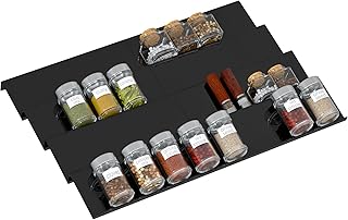 Acrylic Spice Drawer Organizer Rack Adjustable From 12 Inch to 24 Inch W...