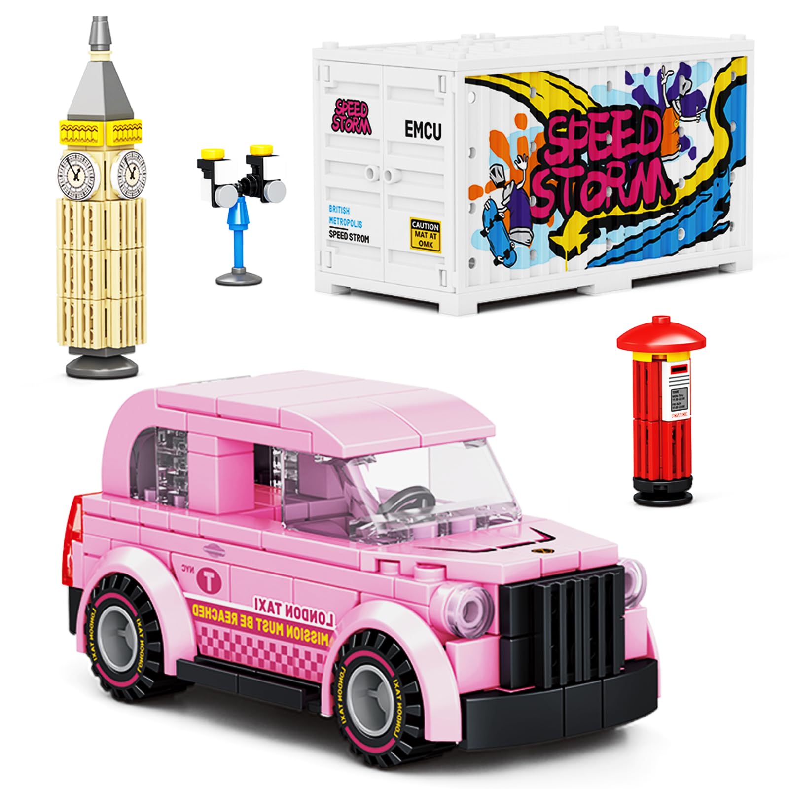 Pink Car Multi-Model Building Block Kit for Boys and Girls.Top STEM Construction Toys.Cute Building Block Sets Suitable for Kids Aged 6-10.Idea Building Gifts for Kids Aged 6-10.