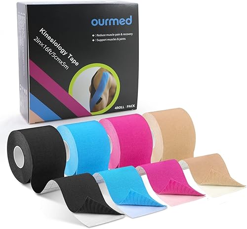 Cinta elástica de algodón original de kinesiología terapéutica, sin látex, cinta deportiva para músculos y articulaciones, rollo de 2 pulgadas x 16