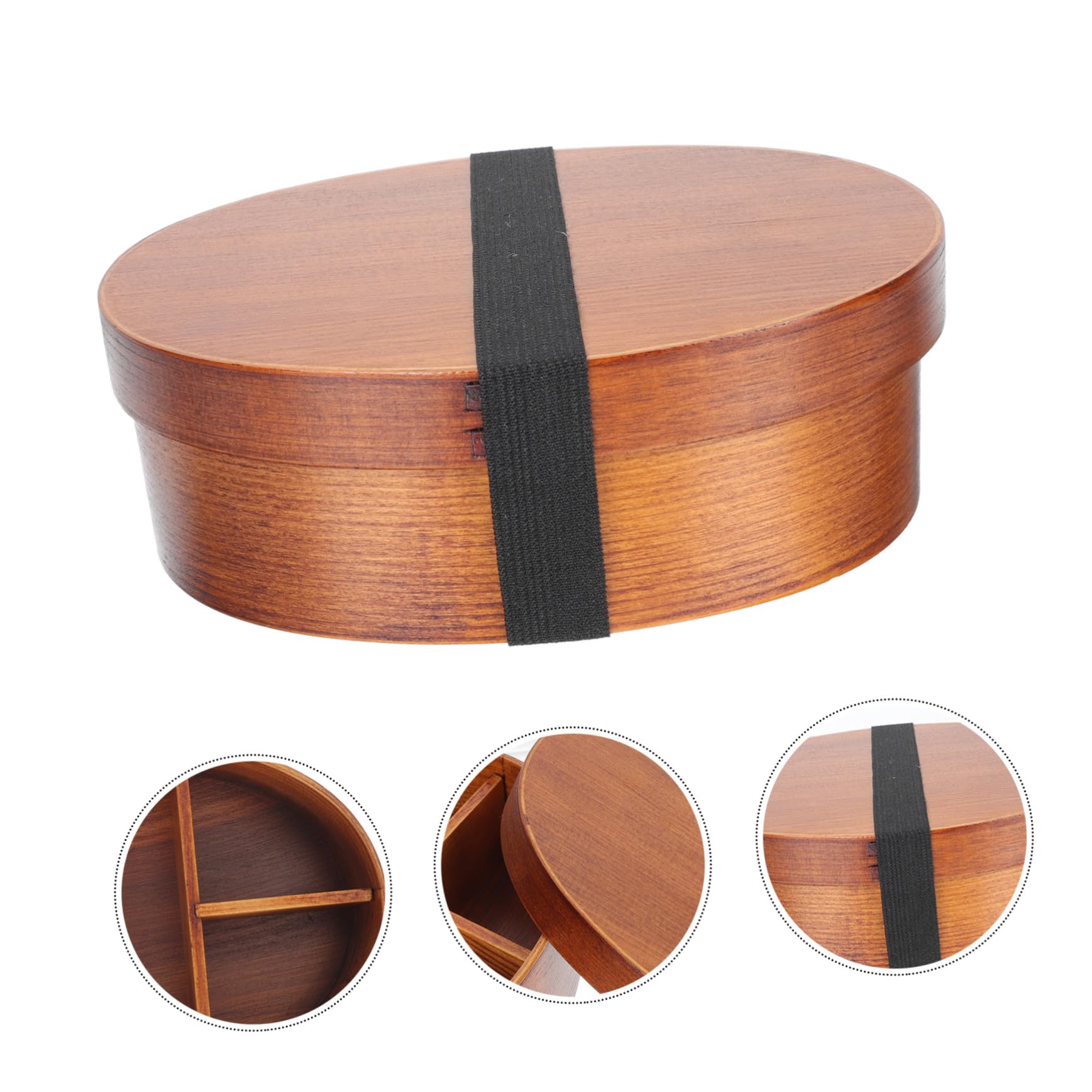 Boîte à Bento en Bois, Boîte à Déjeuner Sushi Japonaise Portable