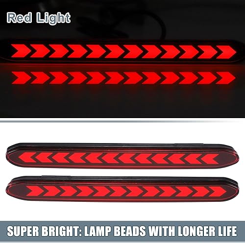 Miniatura 2 de Reflector de parachoques trasero de coche, luz de señal de giro LED rojo para Honda Odyssey 2007-2013 lente roja 1 par