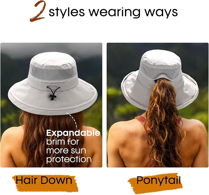 Sombrero amplio para mujer con protección UV miniatura 3