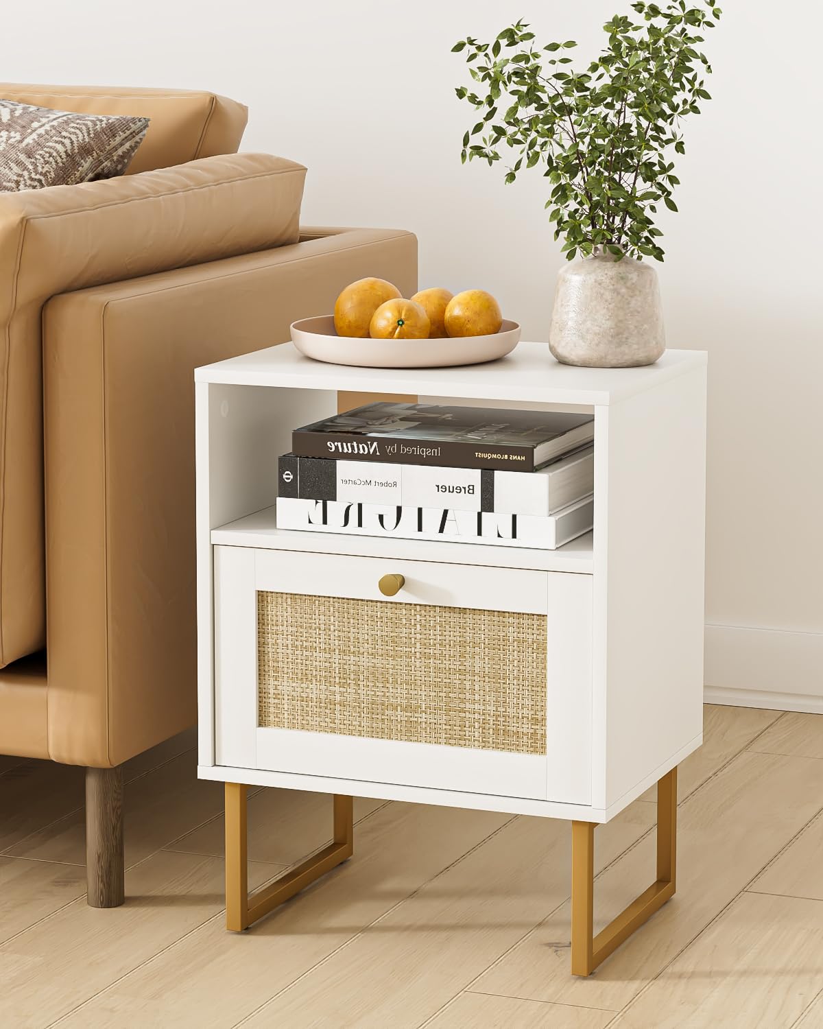 Amazon.com: Apetaccat Rattan Nightstand, Boho Night Stand